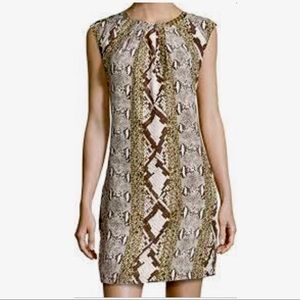MICHAEL by Michael Kors unique animal print dress with chain detail sz 8 NWT